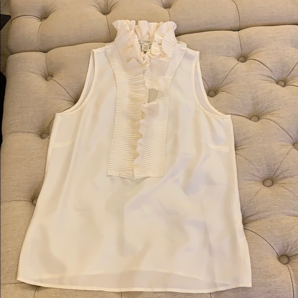 J Crew Silk Ruffle Blouse